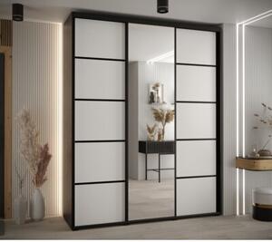 Szafa przesuwna wysoka Davos 5 170, gł. 45 cm czarny + biały + czarny