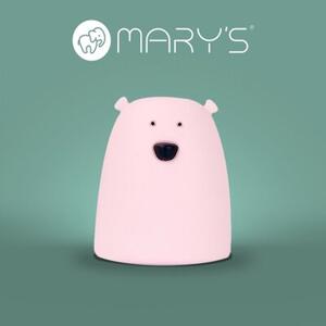 Lampka nocna dla dzieci bezprzewodowa na baterie RGBW różowa miś mały LED 1W Mary's