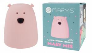Lampka nocna dla dzieci bezprzewodowa na baterie RGBW różowa miś mały LED 1W Mary's