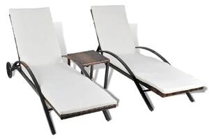 Leżaki metalowe ze stolikiem Tomis- ogrodowe, basenowe