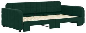 Sofa rozsuwana, ciemnozielona, 100x200 cm, aksamit