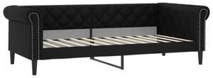 Sofa rozsuwana, czarna, 90x200 cm, sztuczna skóra