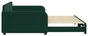 Sofa rozsuwana, ciemnozielona, 100x200 cm, aksamit