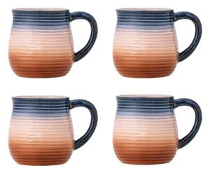 Niebiesko-pomarańczowe kubki ceramiczne zestaw 4 szt. 200 ml Tatum – Bloomingville