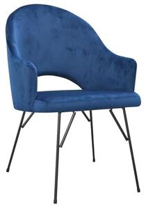 Granatowy tapicerowany fotel wypoczynkowy Jorti 5X - 68 kolorów