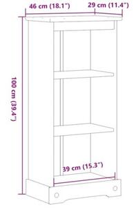 Biblioteczka corona, 46x29x100 cm, lite drewno sosnowe