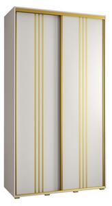 Szafa przesuwna wysoka Davos 6 140, gł. 60 cm biały + biały + złoty