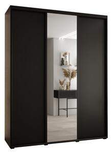 Szafa przesuwna wysoka Davos 3 190, gł. 60 cm czarny + czarny + czarny