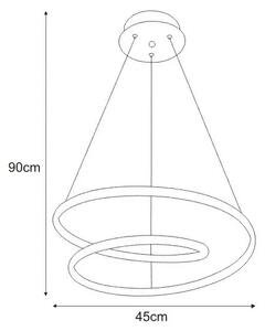 Lampa wisząca LED serpentyna różowe złoto - S012-Golia