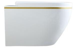 Miska WC HYDROSAN MIZU-WH-GL-TR-02 Owalny Biały / Złoty pasek