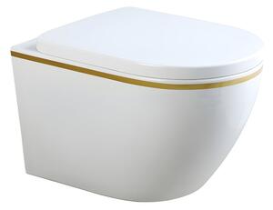 Miska WC HYDROSAN MIZU-WH-GL-TR-02 Owalny Biały / Złoty pasek