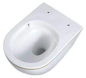 Miska WC HYDROSAN MIZU-WH-GL-TR-02 Owalny Biały / Złoty pasek