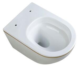 Miska WC HYDROSAN MIZU-WH-GL-TR-02 Owalny Biały / Złoty pasek