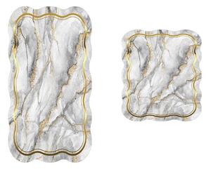 Dywaniki łazienkowe w szaro-złotym kolorze zestaw 2 szt. 60x100 cm – Foutastic