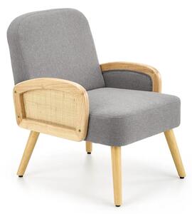 Szary tapicerowany fotel wypoczynkowy vintage - Bonar 2X