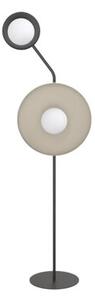 Lampa stojąca podłogowa nowoczesna czarno-beżowa okrągłe talerze 2xG9 8W KISS Emibig