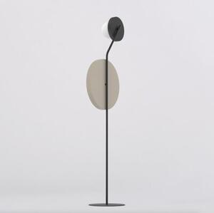 Lampa stojąca podłogowa nowoczesna czarno-beżowa okrągłe talerze 2xG9 8W KISS Emibig