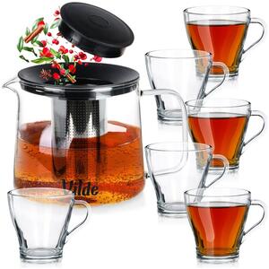 Szklanki do kawy i herbaty z dzbanek z zaparzaczem 250 ML / 1,5 l, 7 el