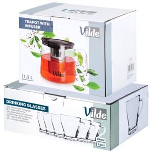 Szklanki do kawy i herbaty z dzbanek z zaparzaczem 250 ML / 1,5 l, 7 el