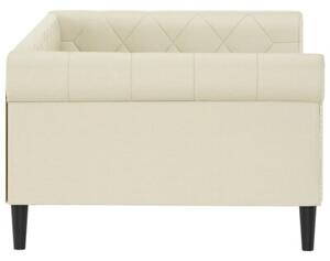 Sofa z funkcją spania, kremowa, 100x200 cm, sztuczna skóra