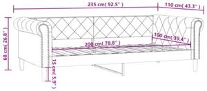 Sofa z funkcją spania, kremowa, 100x200 cm, sztuczna skóra
