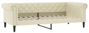 Sofa z funkcją spania, kremowa, 100x200 cm, sztuczna skóra