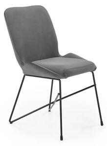 Szare welurowe tapicerowane krzesło - Empiro 3X