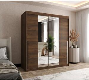 Szafa przesuwna z lustrem Garderoba SIMA T3 180 orzech + u. srebrny