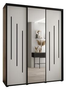 Szafa przesuwna wysoka Davos 9 190, gł. 45 cm czarny + biały + czarny
