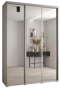 Szafa przesuwna wysoka Dakota 2 180, gł. 60 cm kaszmir + kaszmir + srebrny