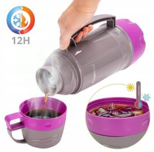 Termos bidon butelka kubek termiczny na kawę szklany wkład 1000ML 3 kolory KAMILLE