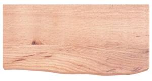 Półka, brązowa, 60x30x(2-6) cm, lakierowane lite drewno dębowe