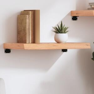 Półka, brązowa, 60x30x(2-6) cm, lakierowane lite drewno dębowe