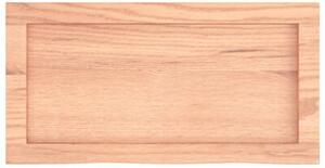 Półka, brązowa, 60x30x(2-6) cm, lakierowane lite drewno dębowe