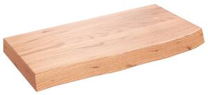 Półka, brązowa, 60x30x(2-6) cm, lakierowane lite drewno dębowe