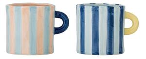 Niebiesko-różowe kubki ceramiczne zestaw 2 szt. 250 ml Phoenix – Bloomingville