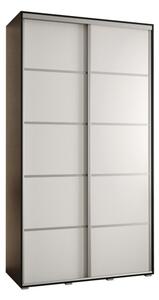 Szafa przesuwna wysoka Davos 4 140, gł. 60 cm czarny + biały + srebrny