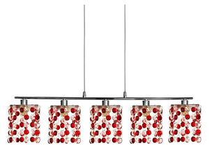 Czerwona kryształowa lampa wisząca - D214 R2-N15