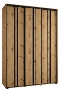 Szafa przesuwna wysoka Davos 6 180, gł. 60 cm artisan + artisan + czarny