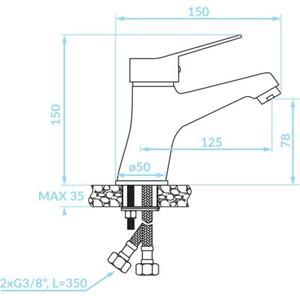 Bateria umywalkowa KUCHINOX Tibi BQY 022D Chrom