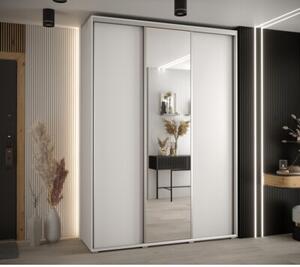 Szafa przesuwna wysoka Davos 3 170, gł. 60 cm biały + biały + srebrny