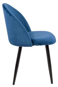 Niebieskie nowoczesne krzesło welurowe - Trofi