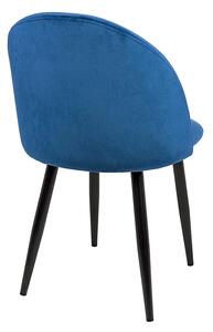 Niebieskie nowoczesne krzesło welurowe - Trofi