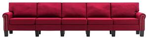 5-osobowa sofa dekoracyjna czerwone wino - Alaia 5X