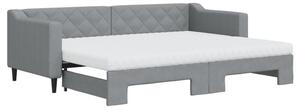 Sofa rozsuwana z materacami, jasnoszara, 80x200 cm, tkanina