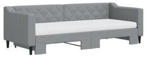 Sofa rozsuwana z materacami, jasnoszara, 80x200 cm, tkanina