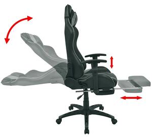 Czarno-szary regulowany fotel gamingowy - Coriso