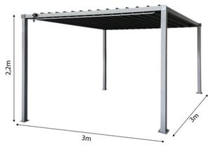 Pergola multiklimatyczna 3x3 m - metalowa z regulowanym stalowym dachem 9 m²