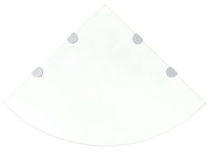 Półki narożne, 2 szt., chromowane wsporniki, szkło, 45x45 cm