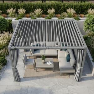 Pergola multiklimatyczna 3x3 m - metalowa z regulowanym stalowym dachem 9 m²
